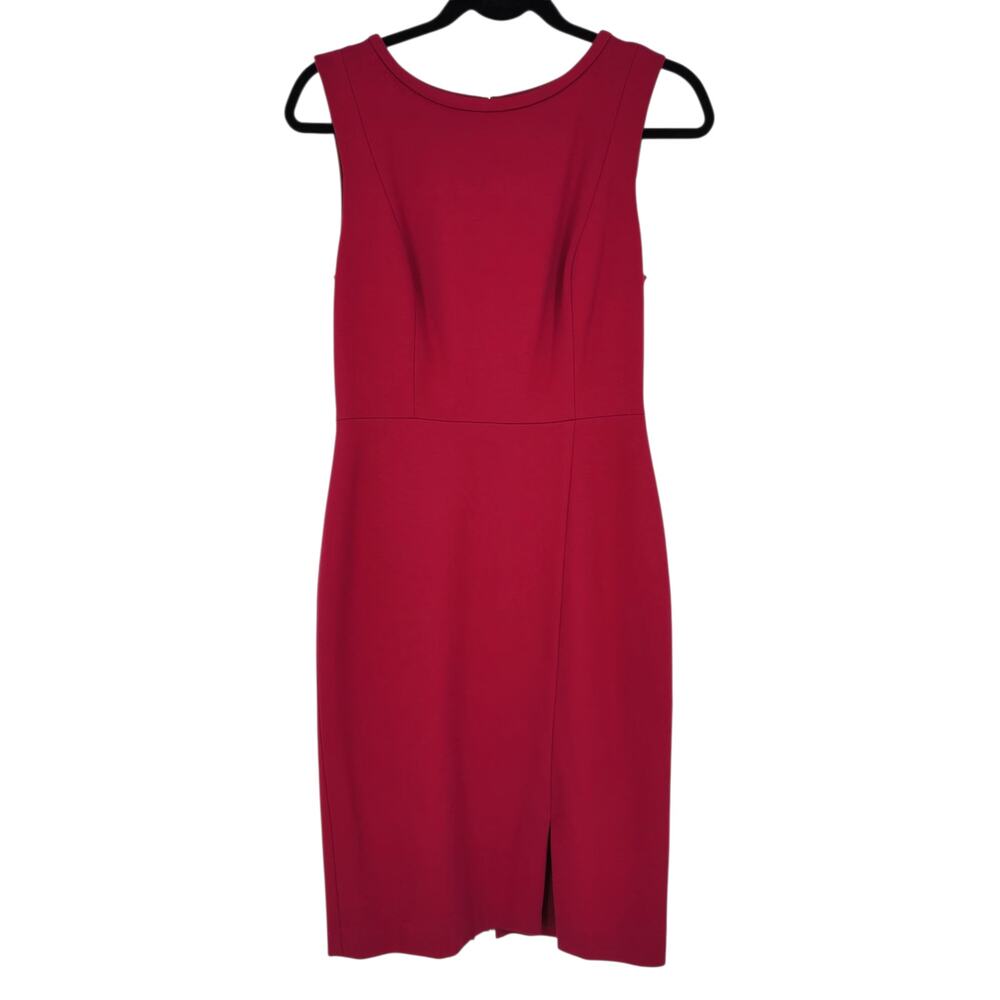 Classiques Entier Red Sleeveless High Waist Back Zipper High Sheath Dress Size 4